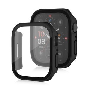 Étui 2 En 1 En PC Frame + Verre Trempé Pour Apple Watch Series 9 / 8 / 7 45mm - Noir