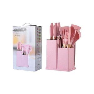 Luxury 18pcs Silicone Laddle- Pink