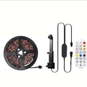 TV SYNC Backlight LED Strip Light USB Flexible Ribbon Diode Tape with RGBIC Color Capture Sensor Bluetooth APP Remote Control