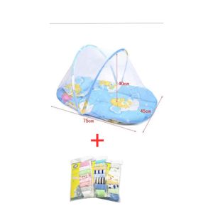 New FOLDABLE BABY CRIB WITH MOSQUITO NET PLUS 6PCS OF BABY HANDKERCHIEFS -BLUE