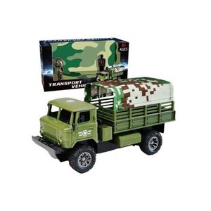 Four-Channel Remote Control Electric Truck Toy For Kids (L25 x W14 x H11.5)cm / (L9.8 x W5.5 x H4.5)inch - Army Green