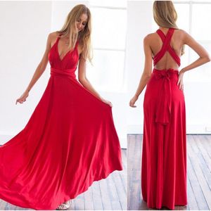 Small niche multi wearing method, tied up big swing dress, backless bridesmaid dress, long skirt for women