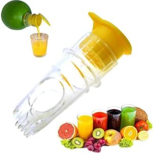 Portable lemon juicer with screw cap, manual lemon juicer, handheld lemon juicer