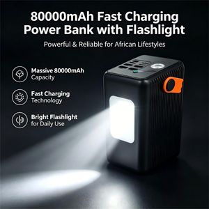 TiLECC  Large Capacity Fast Charging Power Bank with Built-in Flashlight