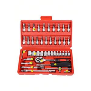 Socket Wrench Set hine Tool Drill Bits For Automotive Repair And Daily Use, 1/4 Dia, 46 Pcs