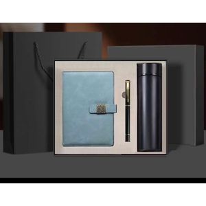 3-Piece Men’s Gift Set – Black Notebook, Ballpoint Pen & Reusable Water Bottle with Gift Box