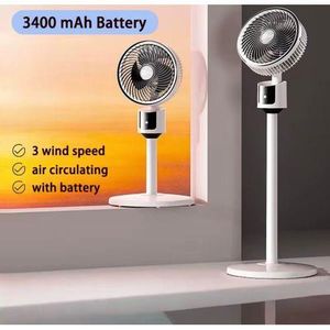 Rechargeable Standing Fan UsB With Batteries -White