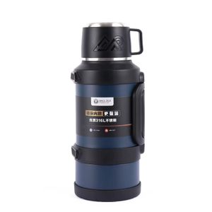 Thermos Vacuum Flask With Double-Wall Stainless Steel - 3 Liters - Deep Blue
