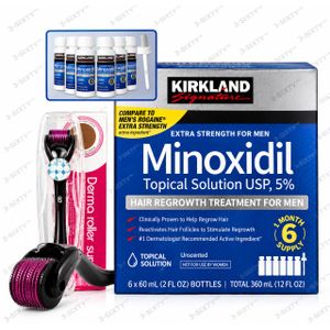 Share this product    Kirkland Minoxidil 5% Signature Minoxidil 5% Extra Strength for Men – 6-Month Supply + Derma Roller