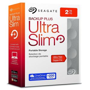 SEAGATE Backup Plus Slim 2TB 2.5" USB 3.0 Portable External Hard Drive – Black