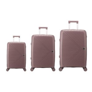 3-Piece ABS Hard Shell Trolley Luggage Set - Pink