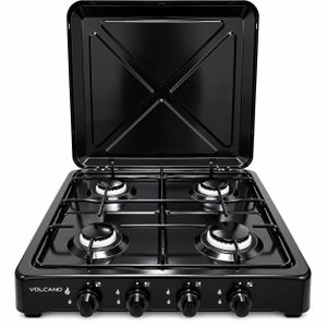 Volcano  4 Burner Tabletop Gas Cooker – Manual Ignition -black & Copper