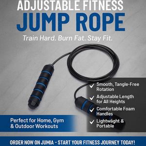 Adjustable Fitness Jump Rope – Lightweight Skipping Rope for Cardio, Weight Loss & Training