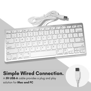 JOMAA Mini Keyboard Wired Thin Light USB Multimedia Small for laptop