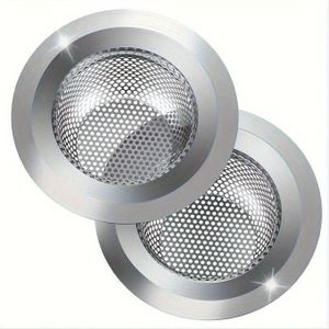 2pcs Kitchen Stainless Steel Sink Drain Strainer, Large Wide Rim