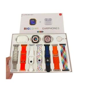 Strong Smartwatch and Air pod pro2 i20 ultra Max 10 in 1 set With Watch Screen protector And Seven Extra Straps- Multicolor