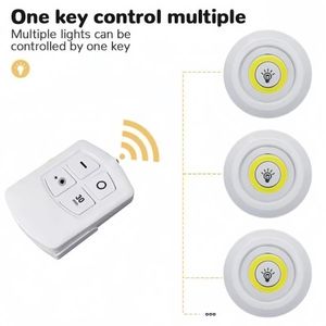Mouniubull 3-Pack LED Wardrobe Night Lights, Smart Wireless Indoor Lights, Kitchen Under-Counter Lights, Daylight White, Dimmable LED Wardrobe Night Lights with Remote Control, Suitable for Staircases, Storage Rooms, Shelves