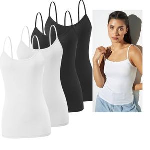 Spaghetti Camisole / Vest Set - 4 Pieces - Multicolour