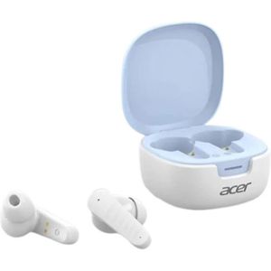 Acer Wireless Earbuds Bluetooth Headphones, Hi-Fi Stereo Sound, Long Battery Life, Noise Cancelling with Charging Case for Sports & Working, Stereo Sound Headphones for iPhone/Android/iPad - White 