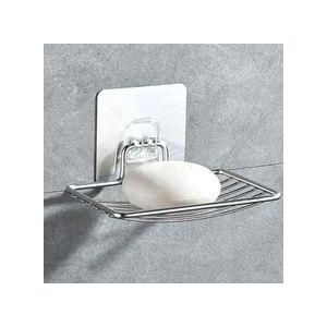 1pc-Stainless steel soap rack, wall mounted soap rack, drainage soap tray, simple soap storage rack in home bathroom