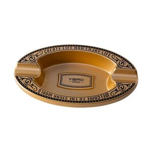 NIKIHONG Ashtray Resin Dual Slot for Home for Home & Office Large Caliber(Gold)
