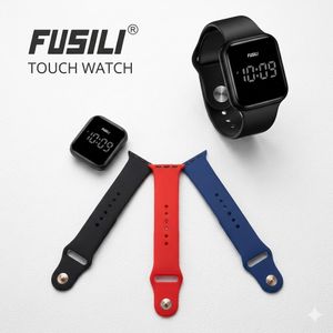 FUSILI Digital Led Touch Watch – 3 Interchangeable Straps – multi