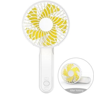 USB Rechargeable Mini Handheld Folding Electric Fan - White
