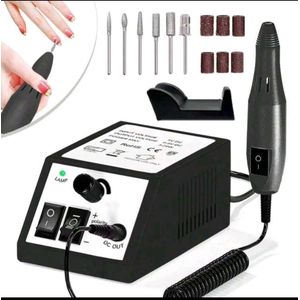 Black Electric Nail Drill Kit – Portable Nail Grinder & Gel Polish Remover