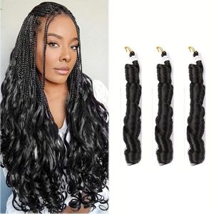 New Feeling 30 INCHES French Curl Non-human Braiding Hair – 3 Bundles