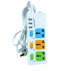Powerful Electrical Extension Board Universal 3-Way Power Button 3M Extension Cord Socket Charger Plug Adaptor with 3USB Charging Port