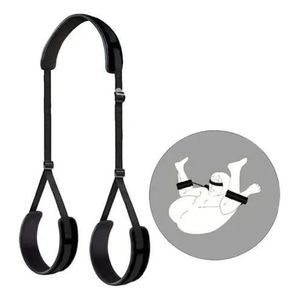 Adjustable Leg Stretching Belt Couples Restraint Strap – Soft Padded Comfortable Adult Accessory – Black