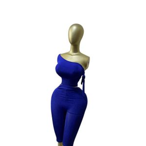AURI SET - Sleeveless Two Piece Top And Short For Women - Dark  Blue