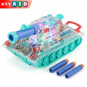 STY Children Pull String Tank Toy Kids Cool Light-Up Tanks & Artillery Toy for Under 14
