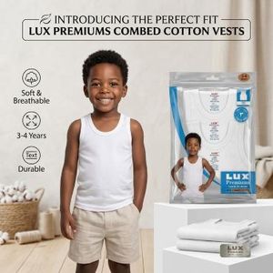 Lux RIB Boys Vest (Pack of 3)