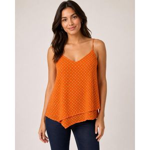Women’s Polka Dot Layered Cami Top – Orange