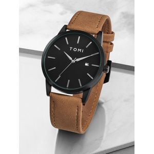Tomi Mens Leather Watch- Brown/Black
