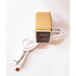 TOCH QC  Fast Charger 65W power Adapter Type -C USB - Color Gold / white  
