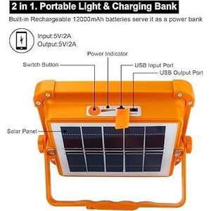 Multifunctional Portable Solar LED Work Light -  Orange
