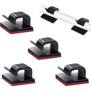 Mouniubull 50 Pcs Self Adhesive Cable Management Clips, Cable Organizers Sticky Wire Clips Cord Holder for TV PC Laptop Ethernet Cable Desktop Home Office (Black)