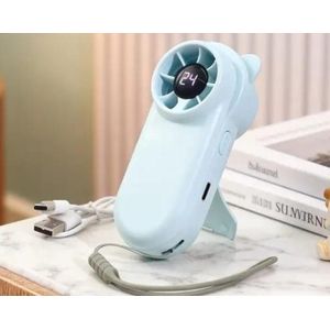  Rechargeable Handheld Mini Fan -Blue