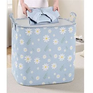Container Handle Fabric Storage Lids For Bedroom Bag - Blue