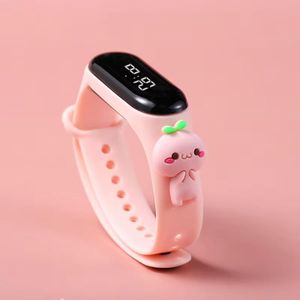 Children's Electronic Watch Student LED Cartoon Wristband Small Sweet Dumplings - Pink