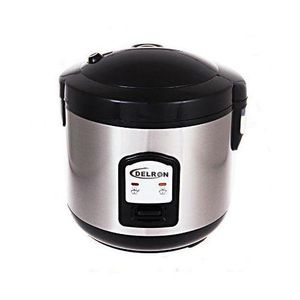 Delron 2.2 Litres - 900W - Rice Cooker - 3 Pin Plug - Silver/Black