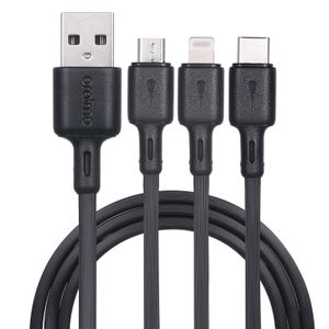 Oraimo OCD-X92 Duraline 2 5V 2A 1M 3-In-1  Micro USB/Type-C/Lightning Durable Fast Charging Data Cable - Black