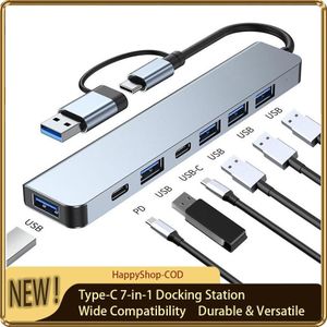 Type-C 7-in-1 Docking Station - Multi-Port USB Hub for Laptop & Tablet