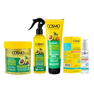 Cosmo Detangling Spray+Hydrating Styling Gel + Super Gloss Hair Serum+ Curl Activator Cream