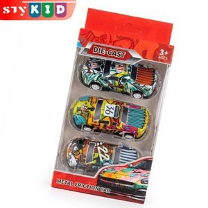 STY Children's 3-Pcs Inertial Toy Cars Kids Pull Back Vehicles For Kids Ages 3+ Metal Friction Car Toys