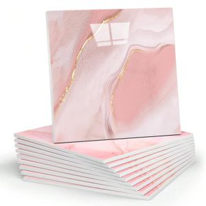 Set of 20 self-adhesive wall tiles with a pink marble effect (waterproof and moisture-resistant) – 30 x 30 cm