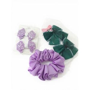 Glam Beauty  3-in-1 Hair Accessory Set - 1 Satin Scrunchie + 2 Bow Hair Clips, Cute Combo Pack