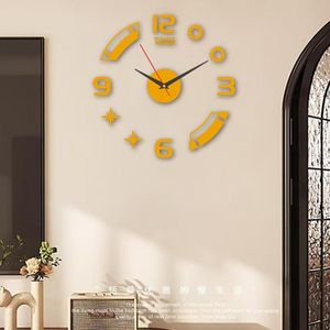 Silent Non-Ticking Quartz Movement Modern Home Decor for Bedroom and Living Room (Silver/black/red/ Gold)